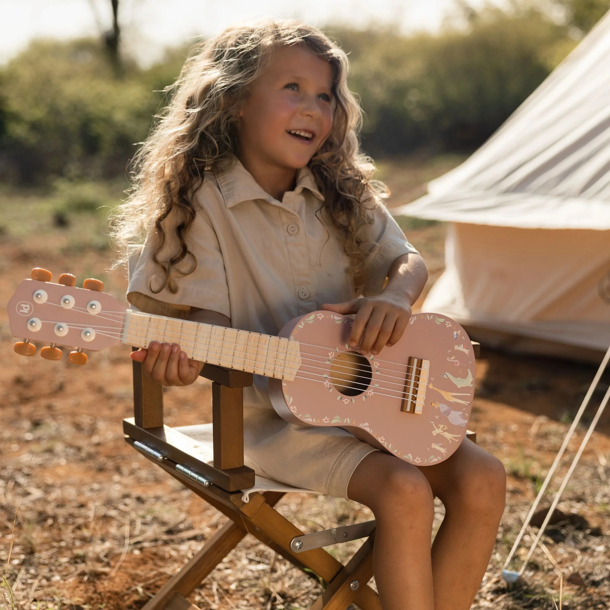 Chitarra in Legno Rosa Safari Friends