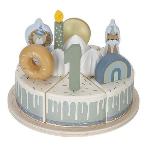 Torta di compleanno in legno Blu