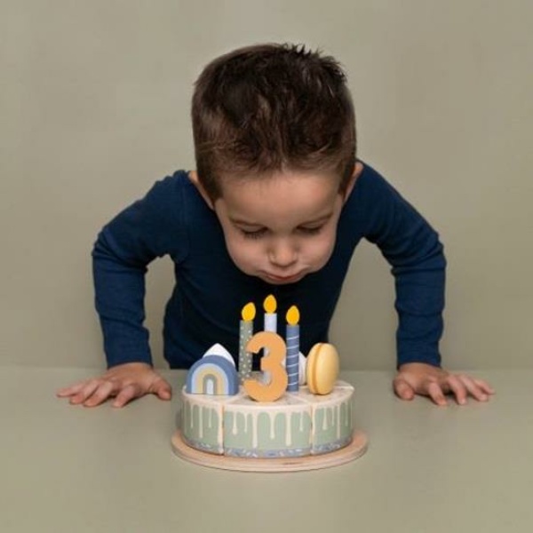 Torta di compleanno in legno Blu