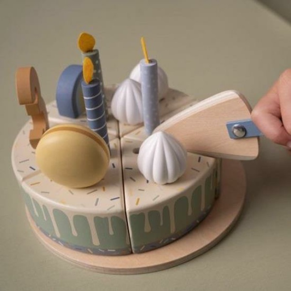 Torta di compleanno in legno Blu