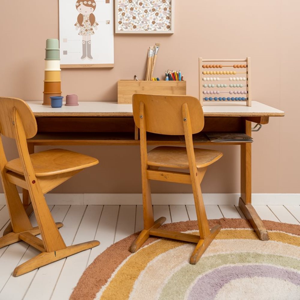 Tappeto vintage a forma di arcobaleno