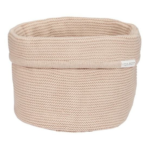 Cesto portaoggetti rotondo in maglia beige