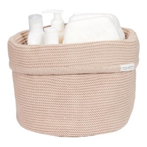 Cesto portaoggetti rotondo in maglia beige