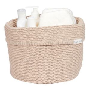 Cesto portaoggetti rotondo in maglia beige