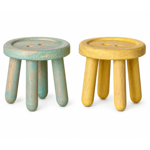 Set di 2 sgabelli Topo – Menta e giallo