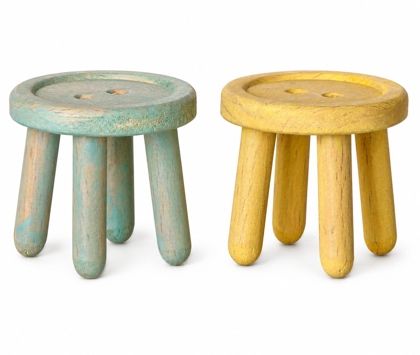 Set di 2 sgabelli Topo – Menta e giallo