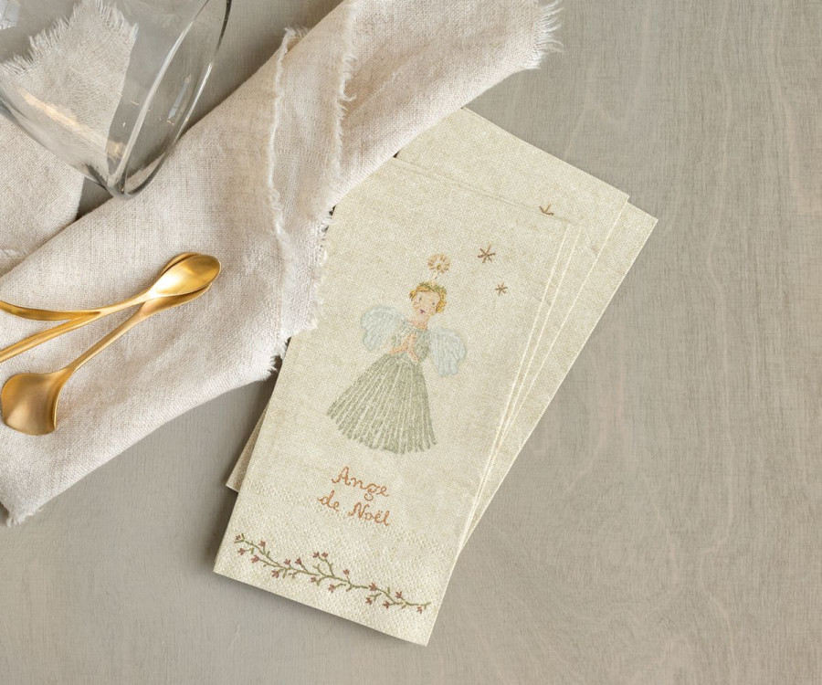 Tovaglioli piccoli angelo di natale blu