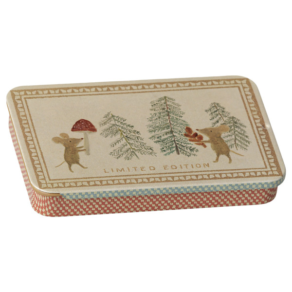 Scatolina in Metallo con Coperchio Scorrevole Christmas