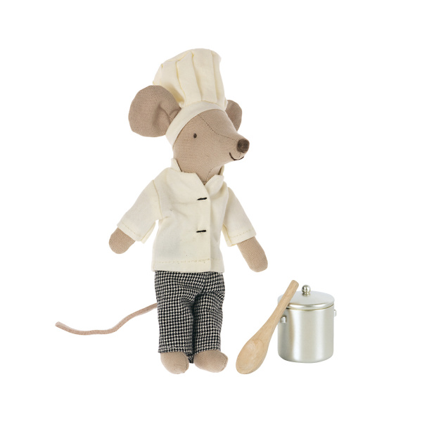 Chef mouse con pentola e cucchiaio