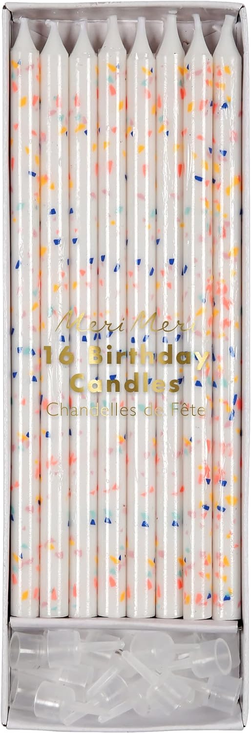 Candeline con coriandoli al neon