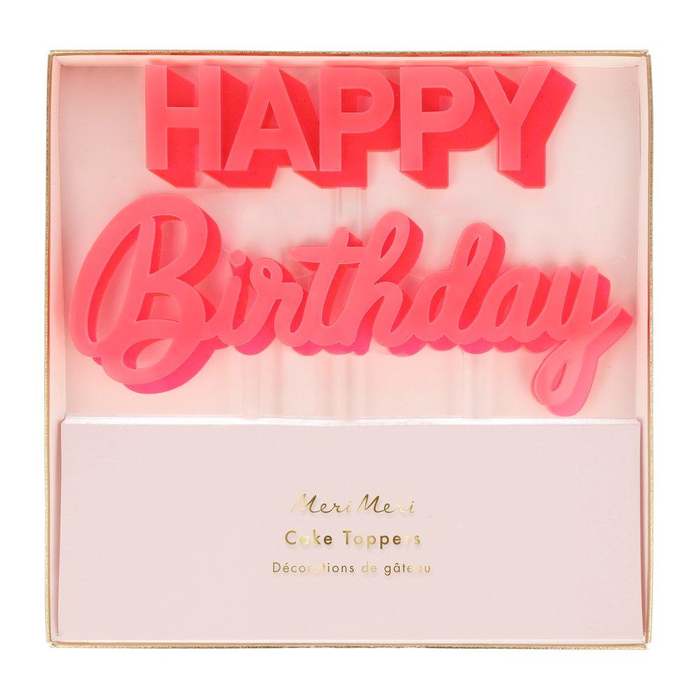 Topper Happy birthday pink