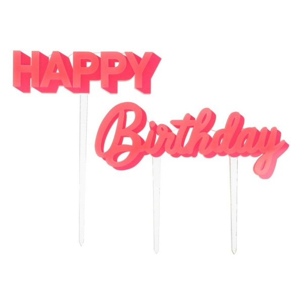 Topper Happy birthday pink