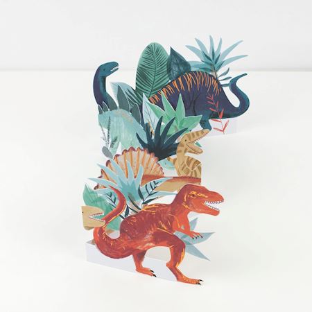 Biglietto di compleanno a fisarmonica dinosauri