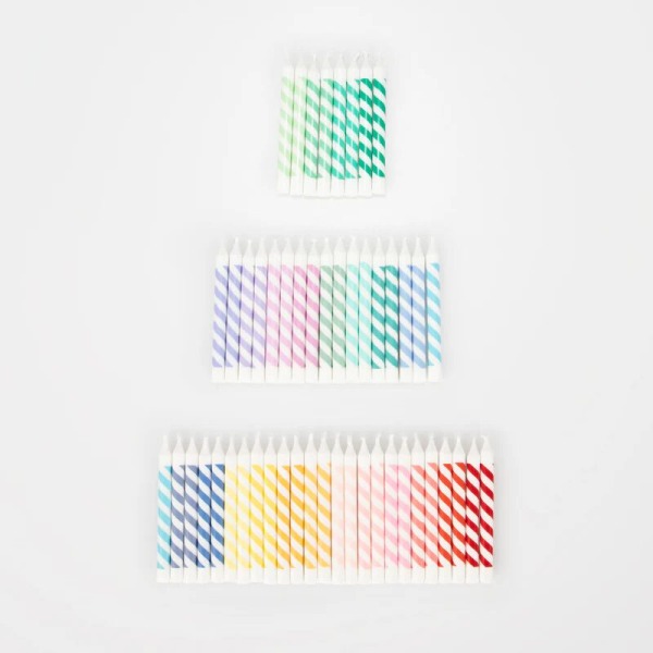 Mini candele a strisce arcobaleno