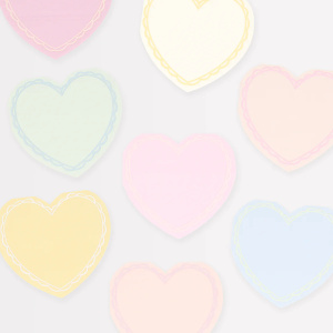 Tovaglioli piccoli cuore pastello