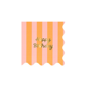 Tovaglioli piccoli Buon compleaanno a righe