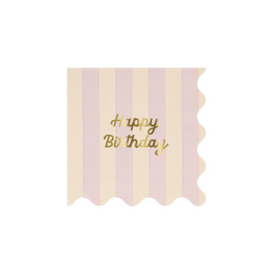 Tovaglioli piccoli Buon compleaanno a righe