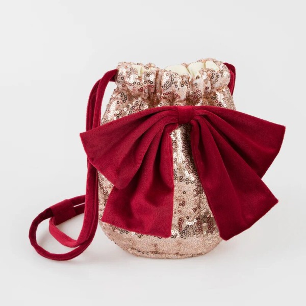Borsa con paillettes rosa