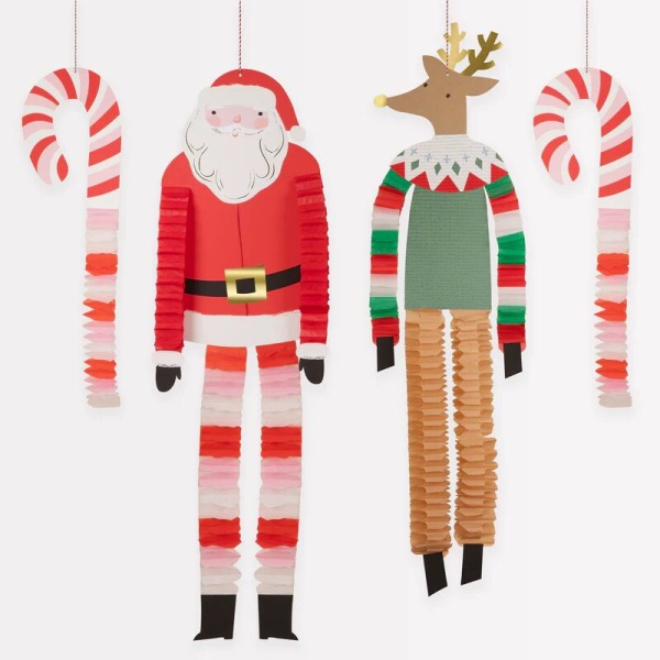 Decorazione Babbo Natale e Renna gambe lunghe