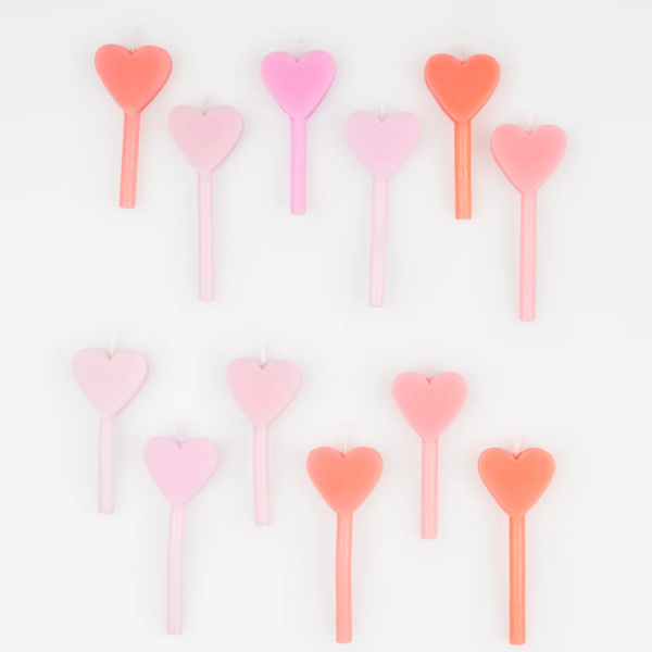 Candele a cuore rosa