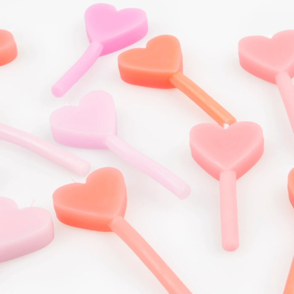 Candele a cuore rosa