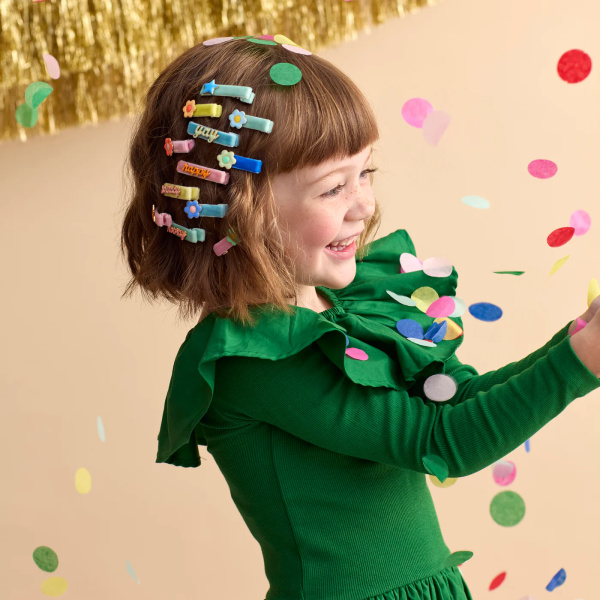 Fermagli per capelli smaltati di buon compleanno