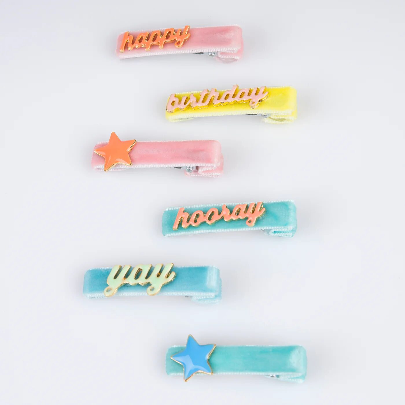 Fermagli per capelli smaltati di buon compleanno