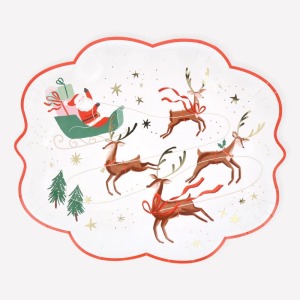 Piatti Babbo Natale, Slitta e Renna