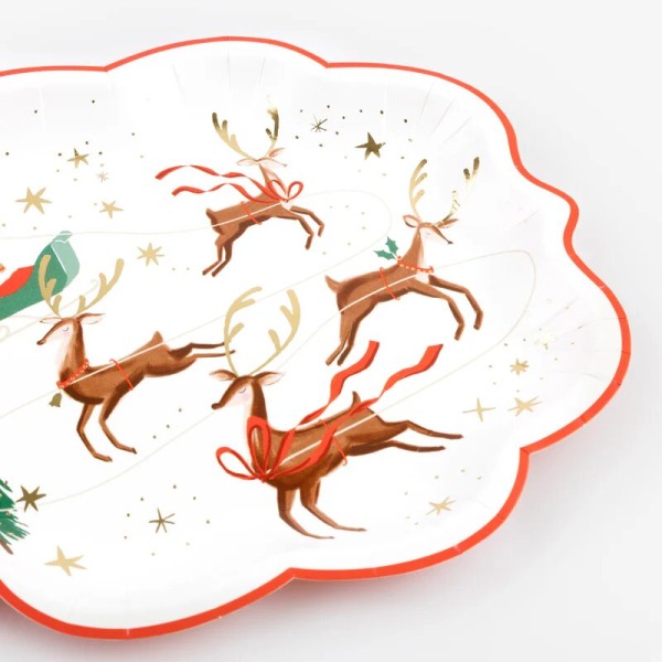 Piatti Babbo Natale, Slitta e Renna