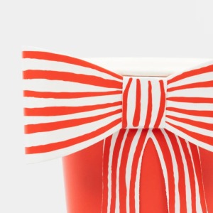 Bicchieri con fiocco a righe bianco e rosso