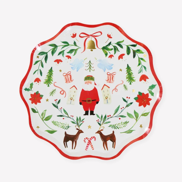 Set 8 Piatti Foliage Santa