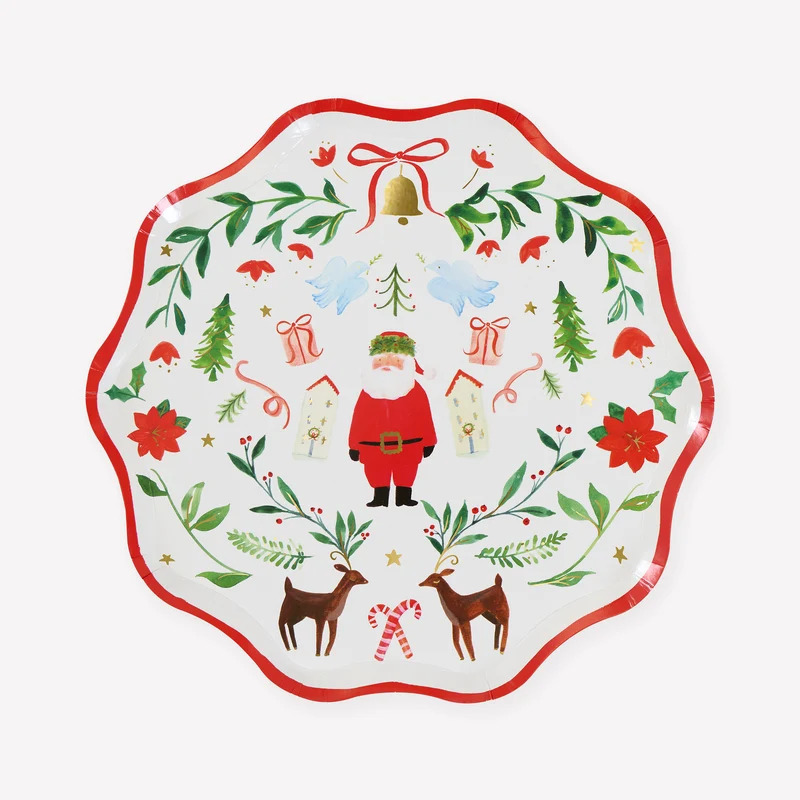 Set 8 Piatti Foliage Santa