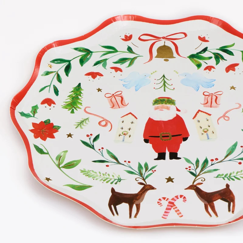 Set 8 Piatti Foliage Santa