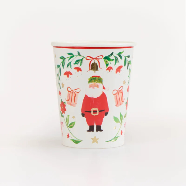Set 8 Bicchieri Babbo Natale Foliage Santa