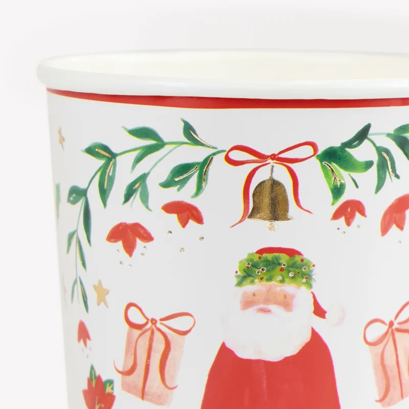 Set 8 Bicchieri Babbo Natale Foliage Santa