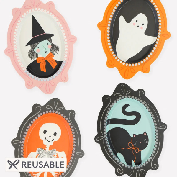 Piatti Riutilizzabili Halloween Portrait – Set 4