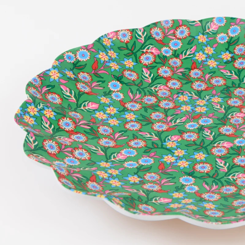 Set 6 Piatti Grandi Riutilizzabili Liberty Red & Green