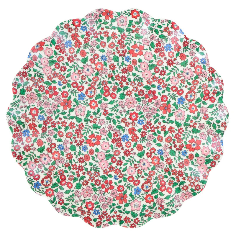 Set 6 Piatti Grandi Riutilizzabili Liberty Red & Green