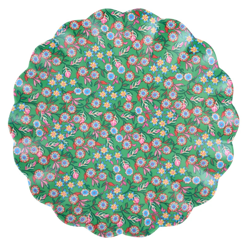 Set 6 Piatti Grandi Riutilizzabili Liberty Red & Green