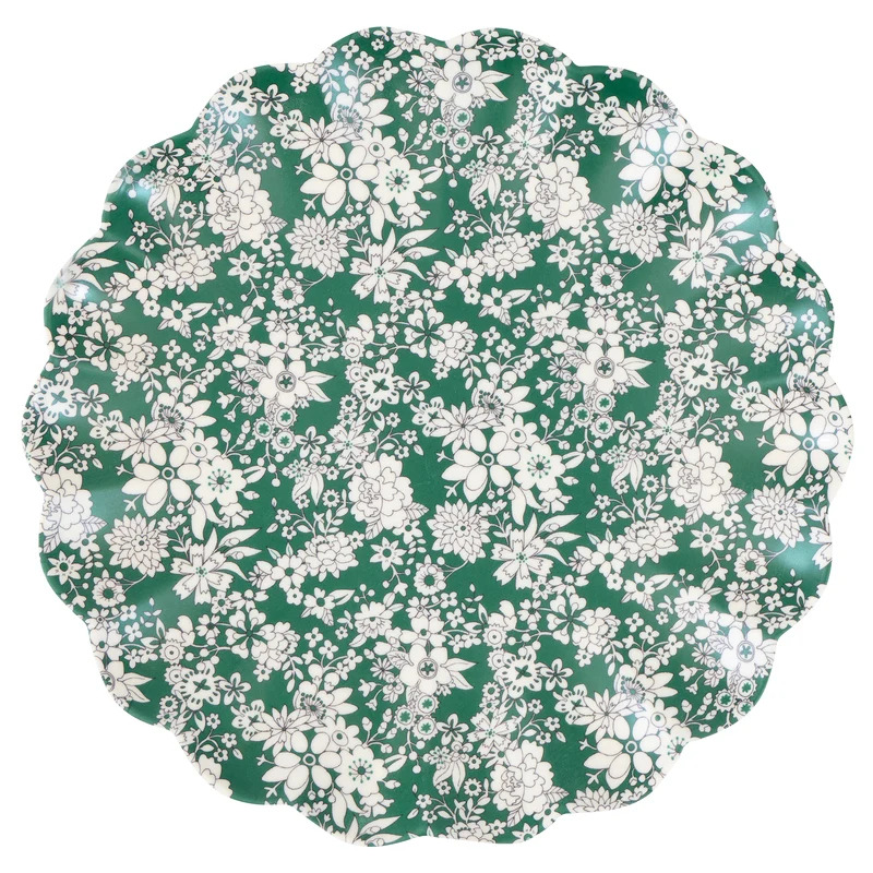 Set 6 Piatti Grandi Riutilizzabili Liberty Red & Green