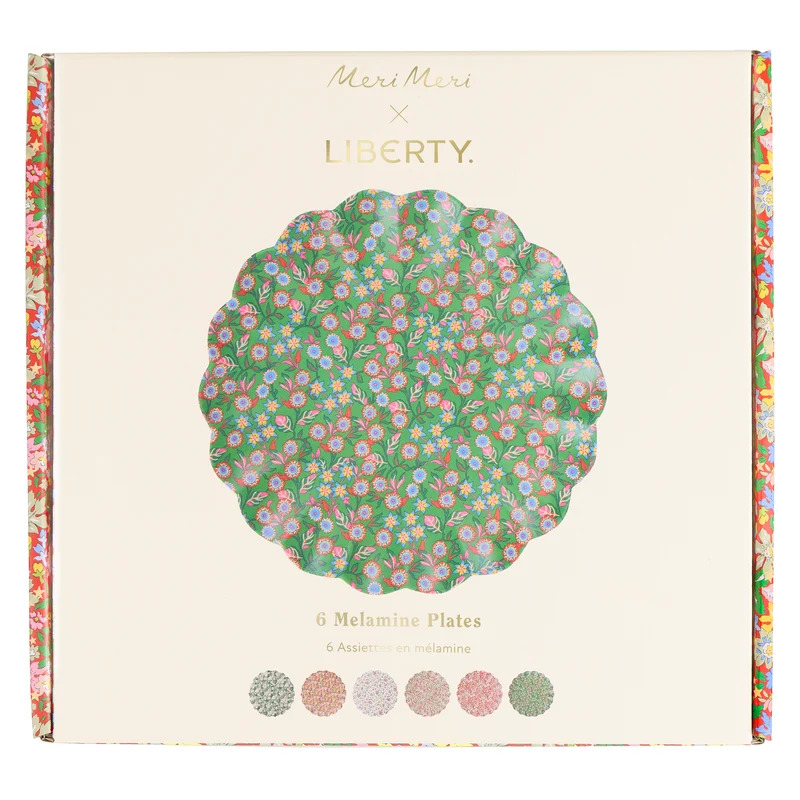 Set 6 Piatti Grandi Riutilizzabili Liberty Red & Green
