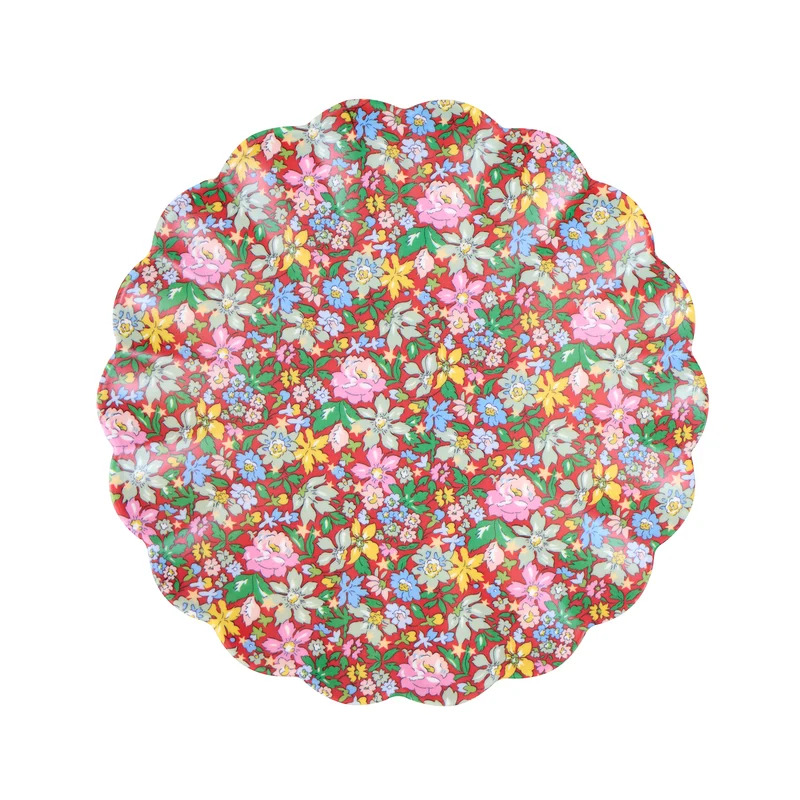 Set 6 Piatti Piccoli Riutilizzabili Liberty Red & Green