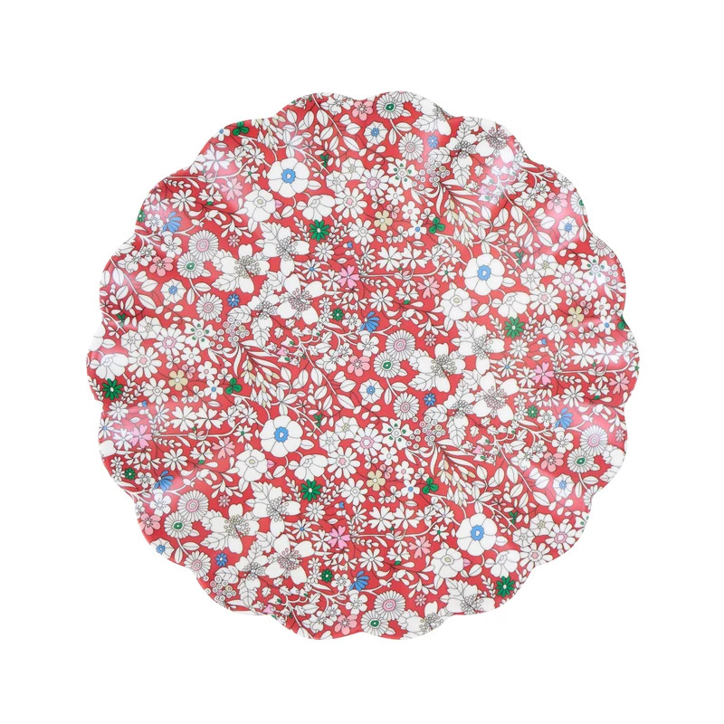 Set 6 Piatti Piccoli Riutilizzabili Liberty Red & Green