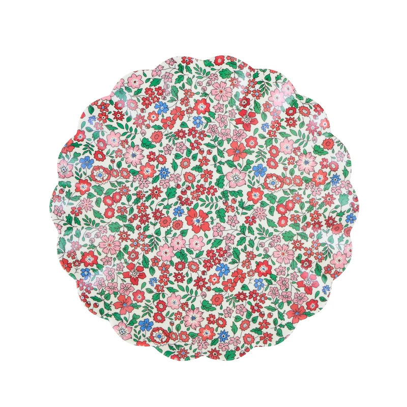 Set 6 Piatti Piccoli Riutilizzabili Liberty Red & Green