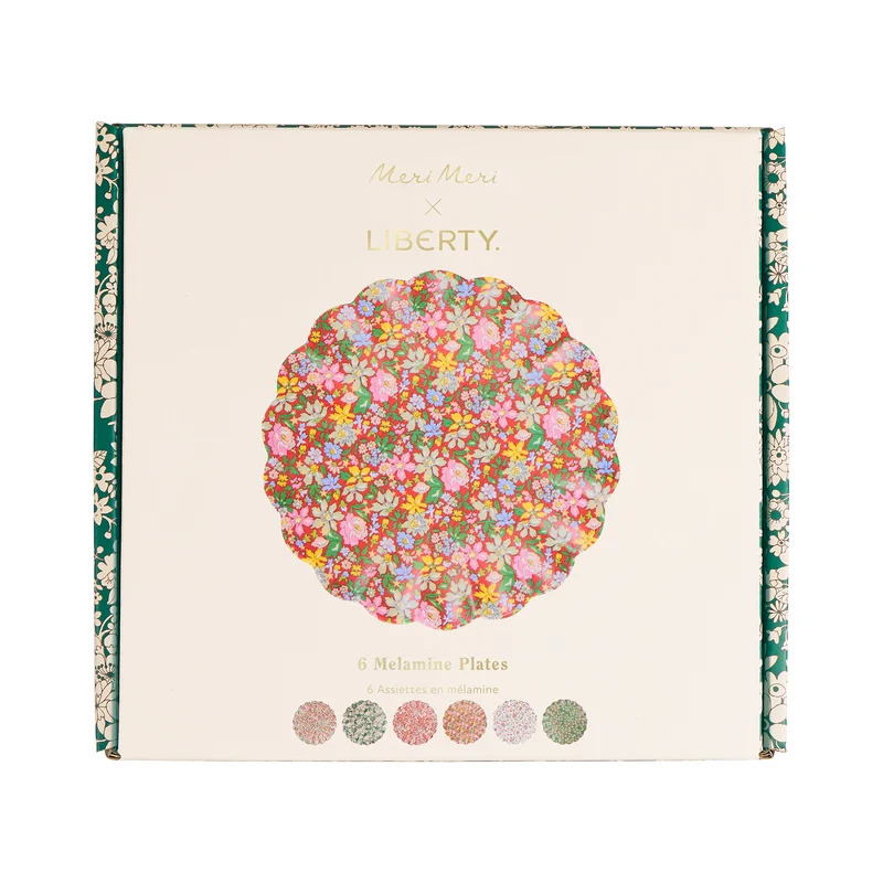 Set 6 Piatti Piccoli Riutilizzabili Liberty Red & Green