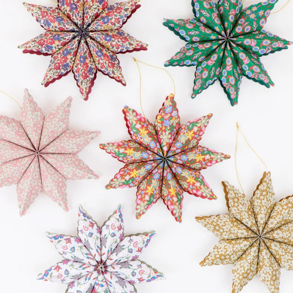 Set 6 Decorazioni Stella per Albero Liberty