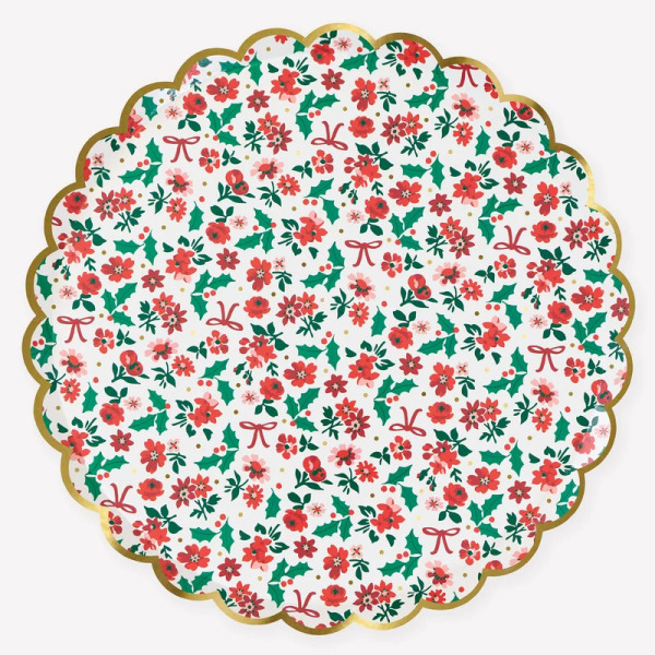 Piatti Grandi di Carta Holly Ditsy