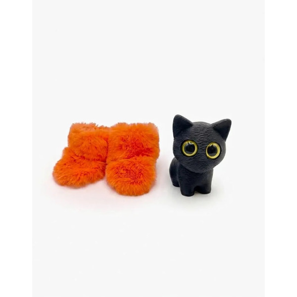 Set Halloween Zucca con Gattino Nero per Bambole
