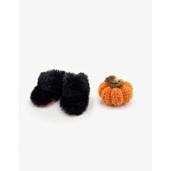 Set Halloween Gatto Nero con Zucca per Bambole