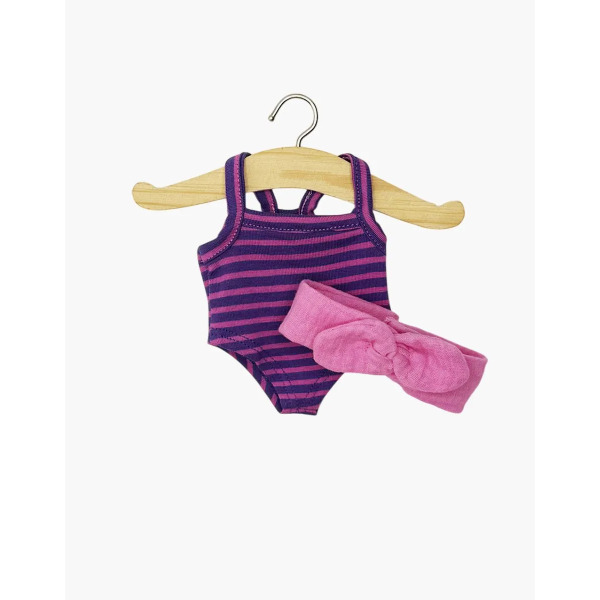 Body a Righe Viola e Lilla con Fascia per Mini Panchas